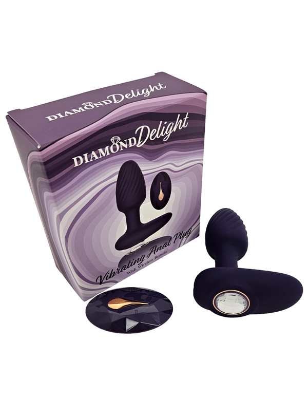 DIAMOND DELIGHTS - VIBRATING ANAL PLUG WITH REMOTE ALT10 view Color: PR