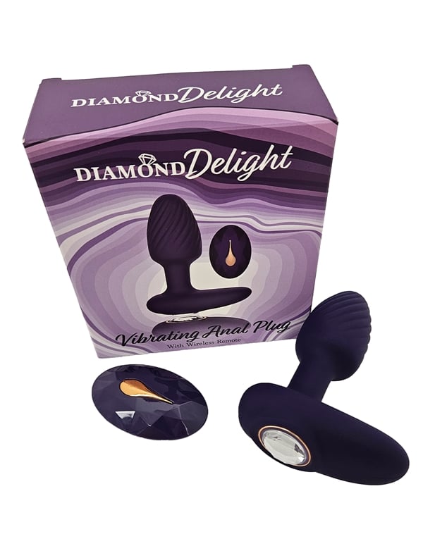 Diamond Delights Vibrating Anal Plug With Remote ALT8 view Color: PR