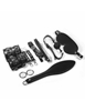 Additional BLACK/SILVER view of product BOUND TO LOVE - 7PC VEGAN LEATHER BONDAGE SET with color code BKS