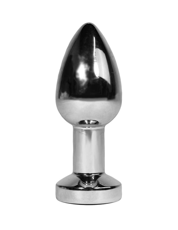 Booty Buddies Vibrating Chrome Anal Plug With Round Base default view Color: SBK