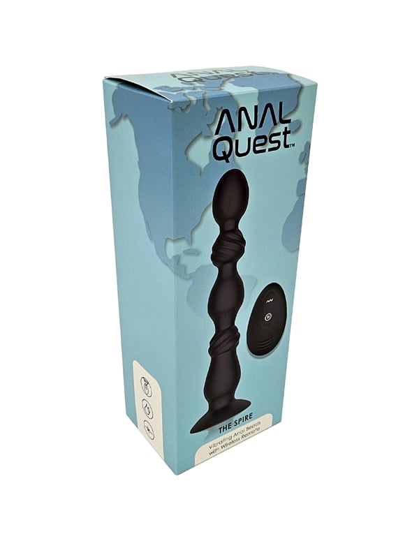 Anal Quest The Spire Vibrating Anal Beads With Remote ALT2 view Color: BK