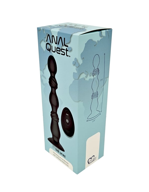 Anal Quest The Spire Vibrating Anal Beads With Remote ALT3 view Color: BK