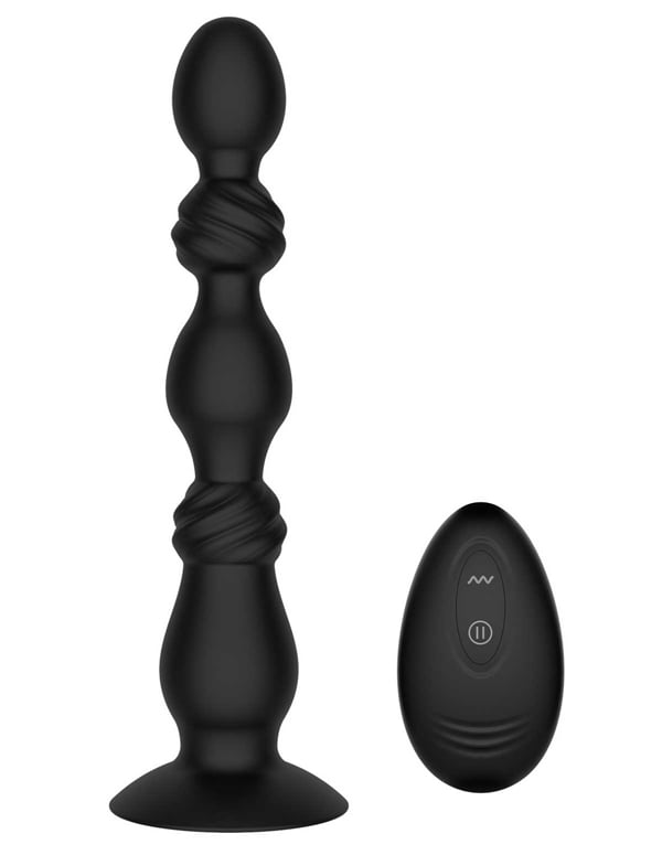 Anal Quest The Spire Vibrating Anal Beads With Remote default view Color: BK