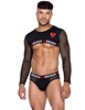 Additional BLACK/RED view of product HEARTBREAKER CROP TOP with color code BKR