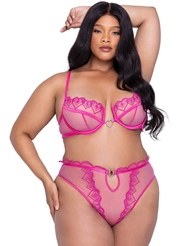 Additional  view of product BUBBLEGUM HEART PLUS SIZE BRA AND HIGH WAIST THONG with color code PK