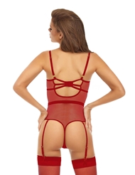Alternate back view of STRAP OVERLAY RED TEDDY