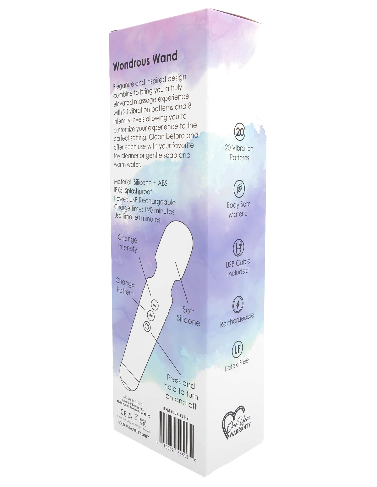 LOVE ESSENTIALS - WONDROUS WAND MASSAGER - LL-C131-2-03302