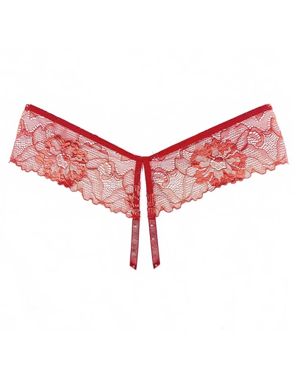 Tallulah Red Crotchless Panty ALT2 view Color: RD
