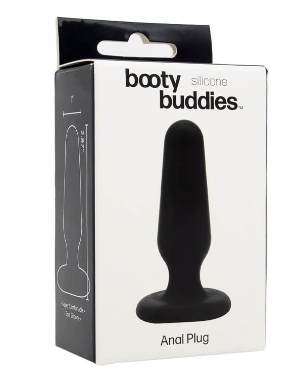 Booty Buddies Small Silicone Anal Plug ALT3 view Color: BK