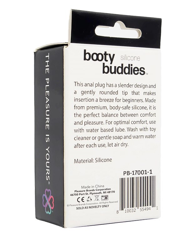 BOOTY BUDDIES - SILICONE ANAL PLUG ALT4 view Color: BK