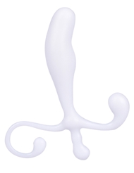 Front view of ENHANCEMENTS PROSTATE GEAR 5 INCH P-SPOT MASSAGER IN WHITE