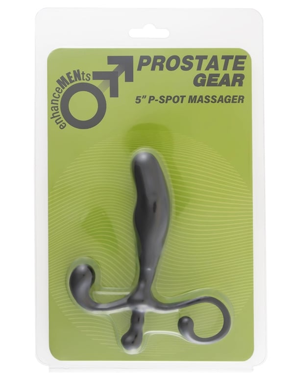 Enhancements Prostate Gear 5 Inch P-Spot Massager In Black ALT2 view Color: BK
