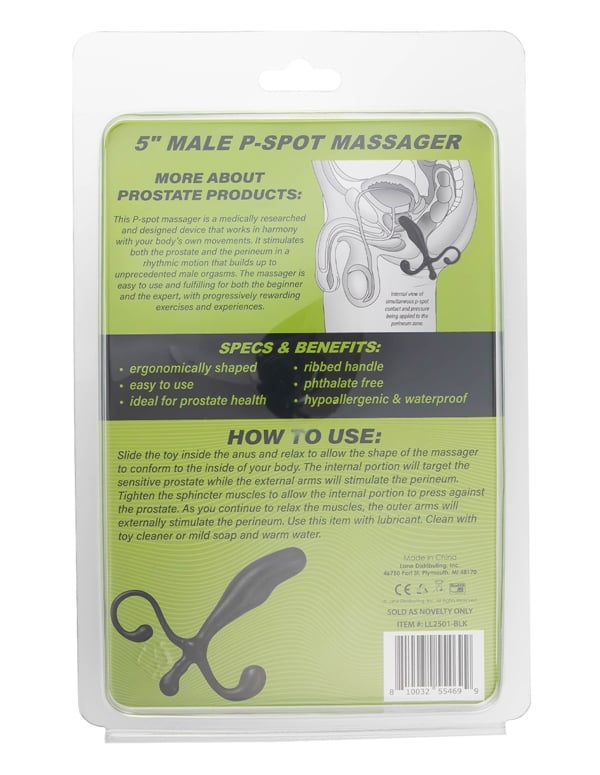 Enhancements Prostate Gear 5 Inch P-Spot Massager In Black ALT3 view Color: BK