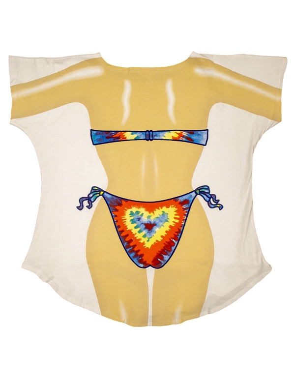 Bikini Shirt Coverup - Tie Dye Bikini ALT3 view Color: MC