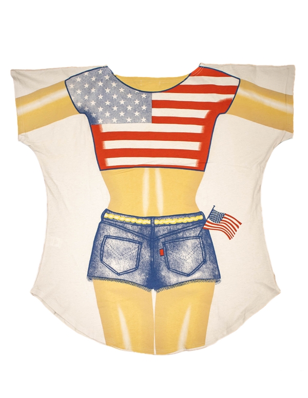 Bikini Shirt Coverup - American Flag Bikini ALT3 view Color: FLG