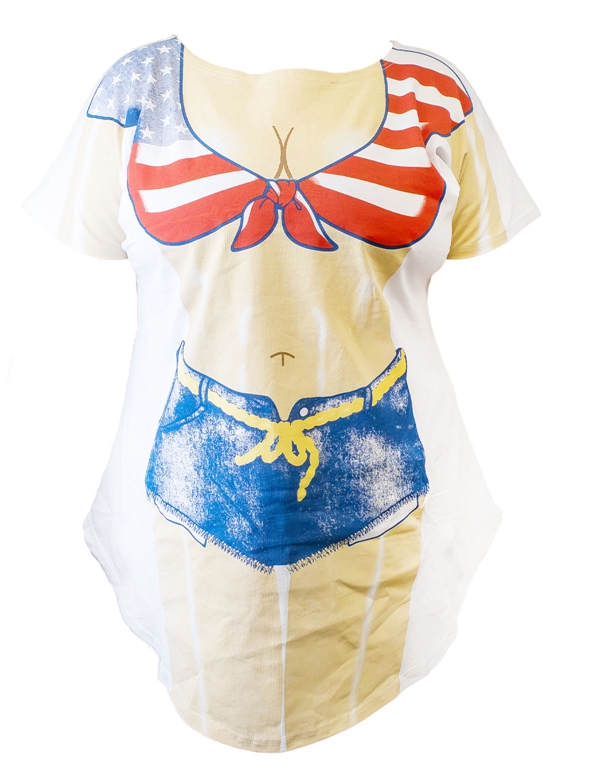 Bikini Shirt Coverup - American Flag Bikini ALT4 view Color: FLG