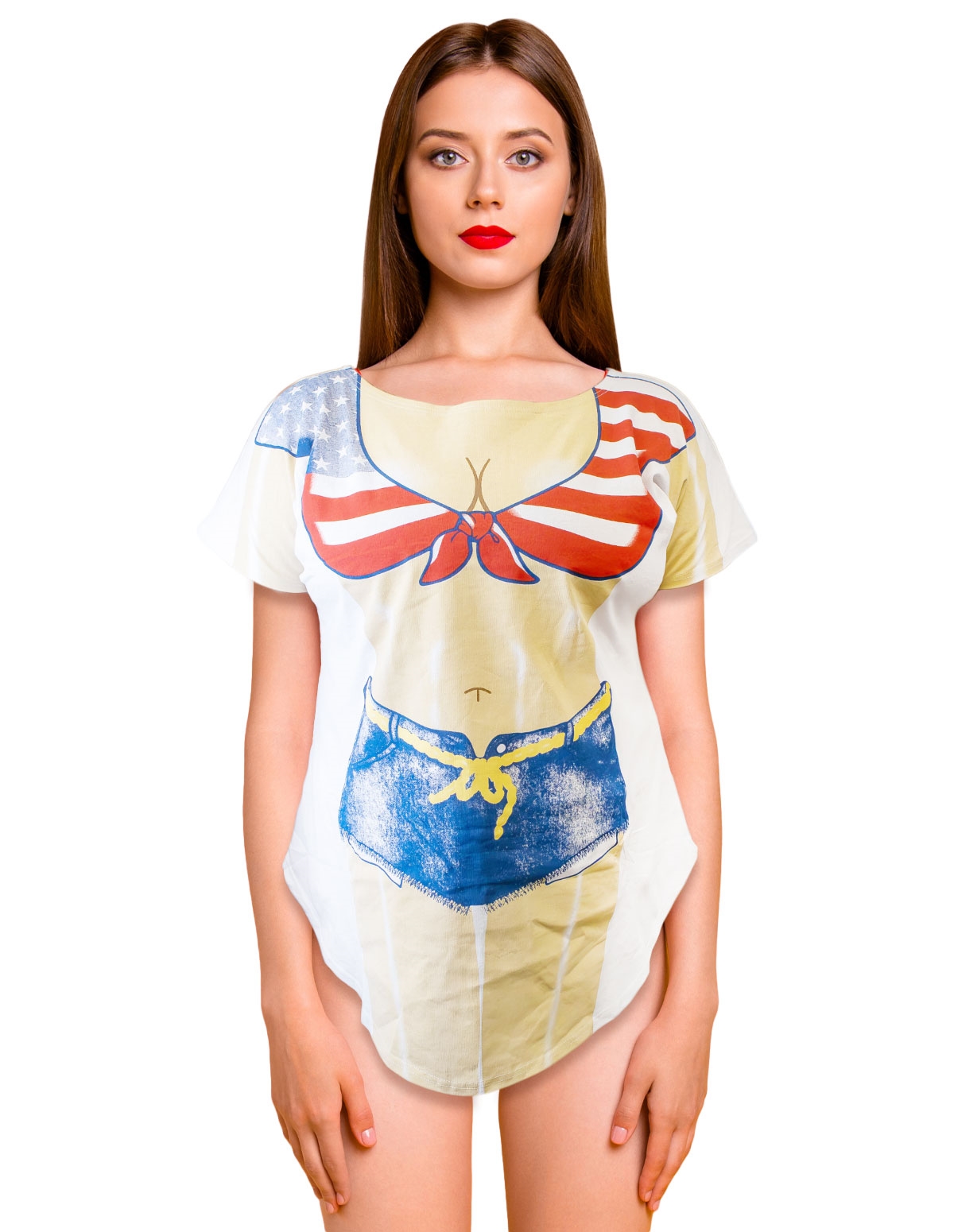 alternate image for Bikini Shirt Coverup - American Flag Bikini