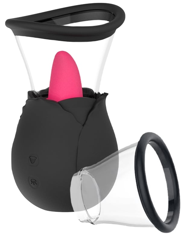 ROSARIUM - CAROLINE SUCTION VIBRATOR WITH TONGUE ALT1 view Color: BP