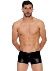 Additional  view of product WET LOOK BLACK BOXER BRIEF with color code BK