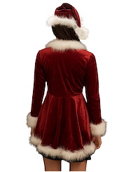 Alternate back view of MRS CLAUS JACKET AND HAT BY EXELNT DESIGNS