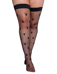Alternate back view of PLAYBOY BUNNY NOIR PLUS SIZE THIGH HIGHS