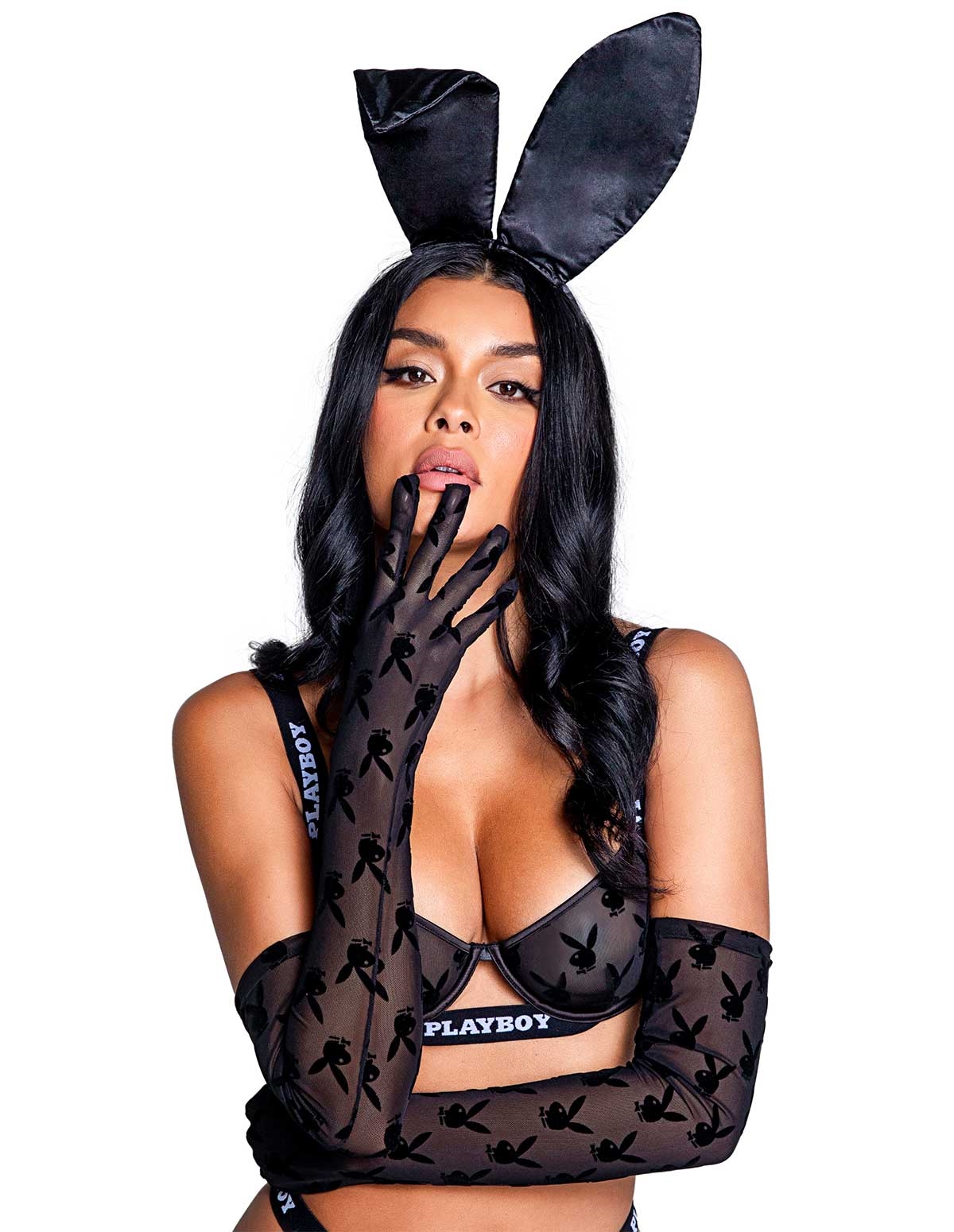 alternate image for Playboy Bunny Noir Gloves