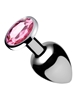 Additional PINK/SILVER view of product FEM GEM - CHROME JEWEL PLUG WITH PINK GEM with color code PKS