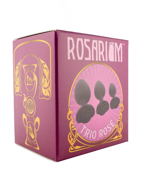 Rosarium Trio Rose Silicone Plug Set ALT2 view Color: BK