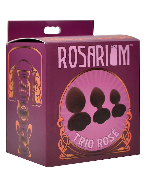 ROSARIUM - TRIO ROSE SILICONE PLUG SET ALT3 view Color: BK