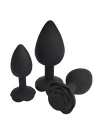 Additional  view of product ROSARIUM TRIO ROSE SILICONE PLUG SET with color code BK