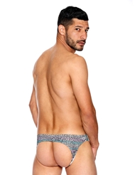 Alternate back view of RAINBOW LEOPARD OPEN BACK BRIEF