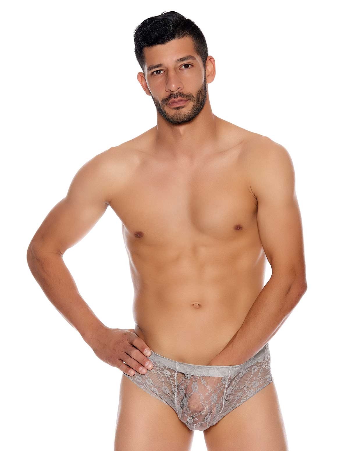 alternate image for Grey Lace Brief