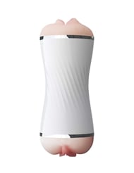 Front view of PICK YOUR PLEASURE DOUBLE ENDED PUSSY AND MOUTH STROKER