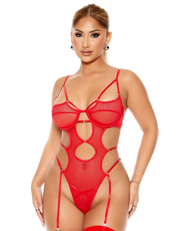 Caught Up O-Net Red Strappy Teddy default view Color: RD