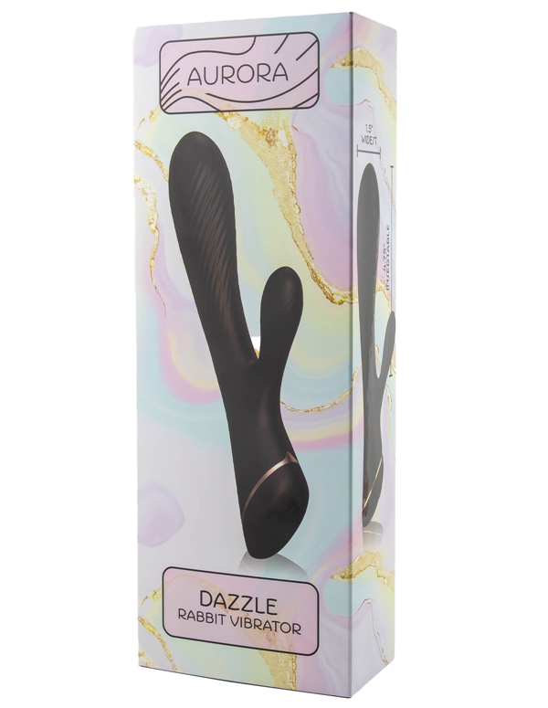 Aurora Dazzle Rabbit Vibrator ALT3 view Color: BK