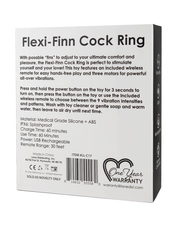 Play Together Flexi Finn Cock Ring ALT5 view Color: BK