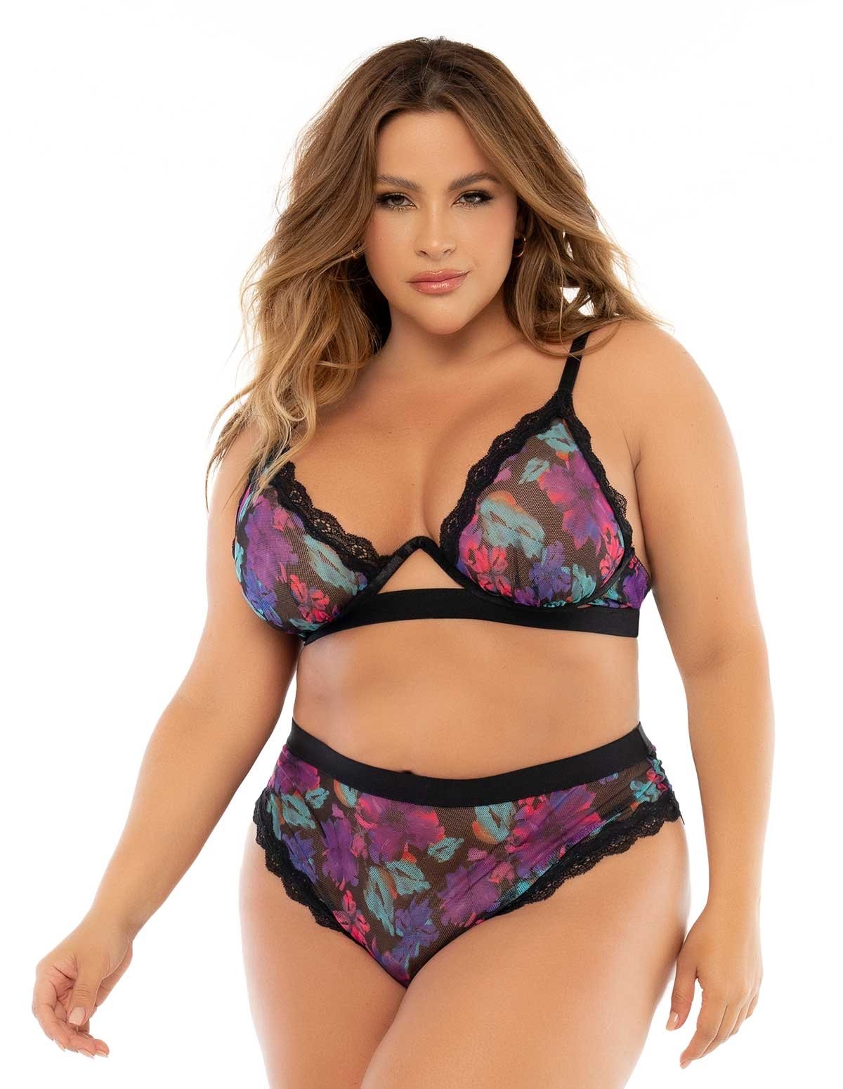 alternate image for Dream Flower Plus Size Bra And Panty Set