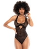 Additional BLACK view of product DELILAH DIAMOND MESH TEDDY with color code BK