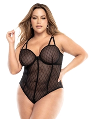 Front view of DELILAH DIAMOND MESH UNDERWIRE TEDDY