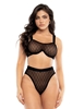 Additional BLACK view of product DELILAH DIAMOND MESH UNDERWIRE BRA AND HIGH WAIST PANTY with color code BK