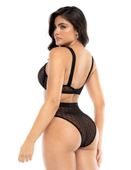 Alternate back view of DELILAH DIAMOND MESH UNDERWIRE BRA AND HIGH WAIST PANTY