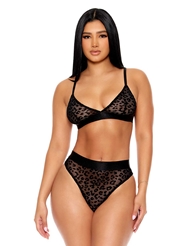 Additional  view of product THAT'S THE SPOT LEOPARD BRA AND PANTY SET with color code BK