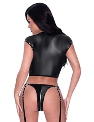 Alternate back view of LUST - RHEA OPEN TOP WITH ZIPPERED THONG
