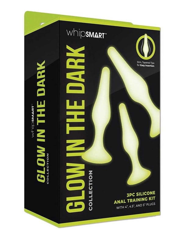 Whipsmart 3Pc Glow In The Dark Silicone Anal Training Set ALT1 view Color: GR
