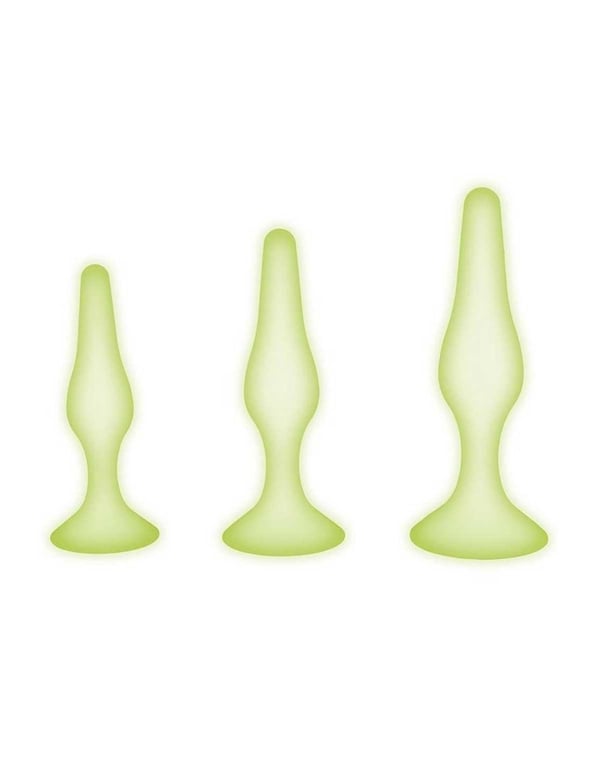 Whipsmart 3Pc Glow In The Dark Silicone Anal Training Set default view Color: GR