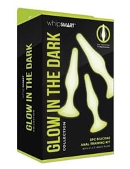 Alternate back view of WHIPSMART 3PC GLOW IN THE DARK SILICONE ANAL TRAINING SET
