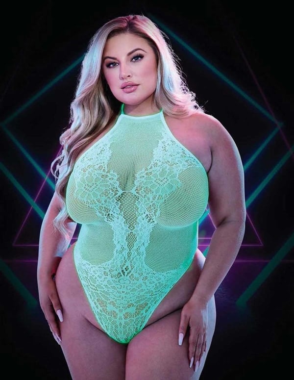 Glow In The Dark Plus Size Teddy ALT2 view Color: GR