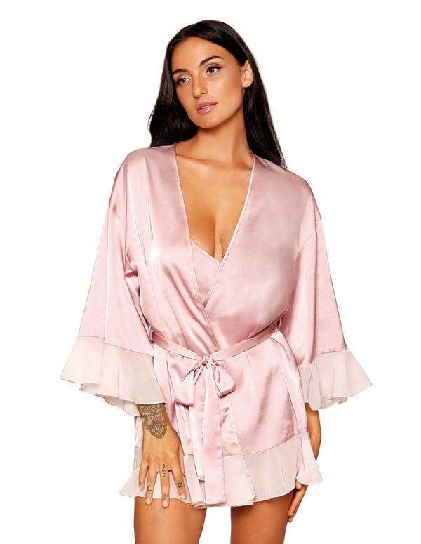 Serena Satin Teddy And Robe Set ALT3 view Color: RS