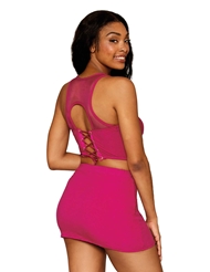 Alternate back view of RIB KNIT CAMI AND SKIRT