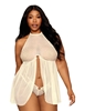 Additional YELLOW view of product POLKA DOT FLYAWAY PLUS SIZE BABYDOLL with color code YW